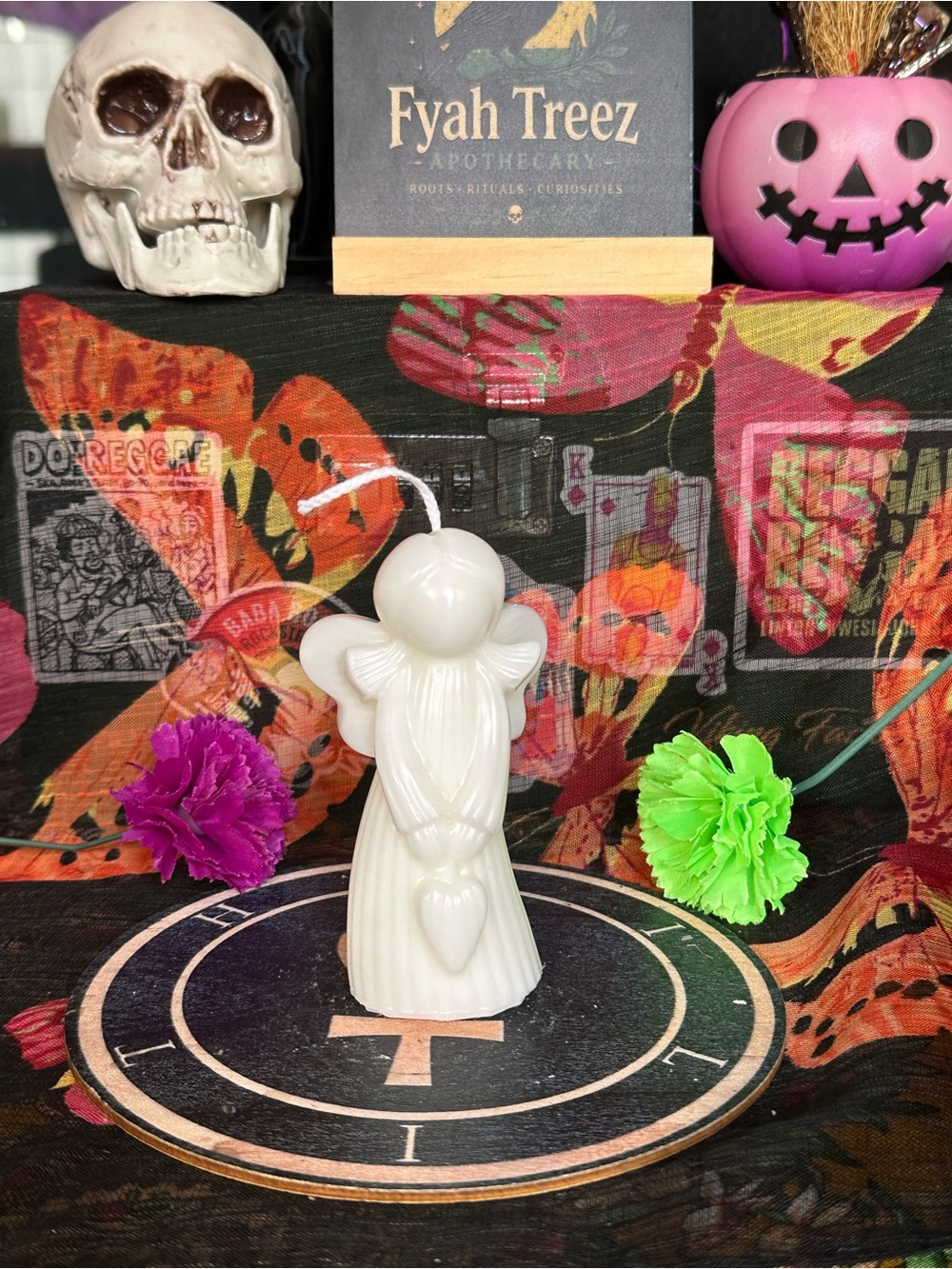 Handmade White Angel Candle – Heart Holding Angel